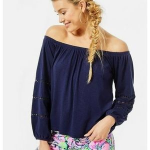 🌸 NWT LILLY PULITZER Katt Top in True Navy - Size Med 🌸​​